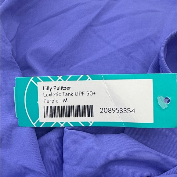 Lilly Pulitzer LUXLETIC TANK UPF 50t Purple, NWT, M Orig$68 - Picture 5 of 6